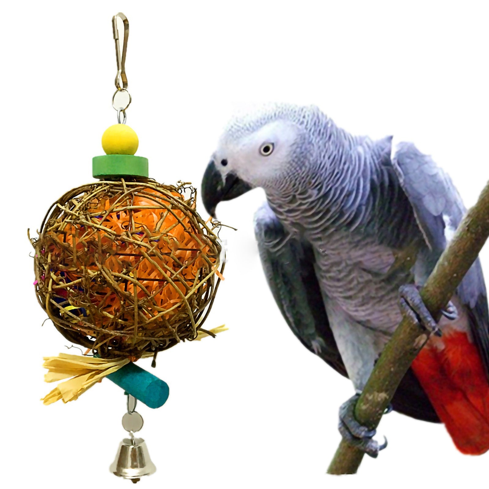 TOYFUNNY Natural rattan balls provide play ladders and climbing ladders for parrots