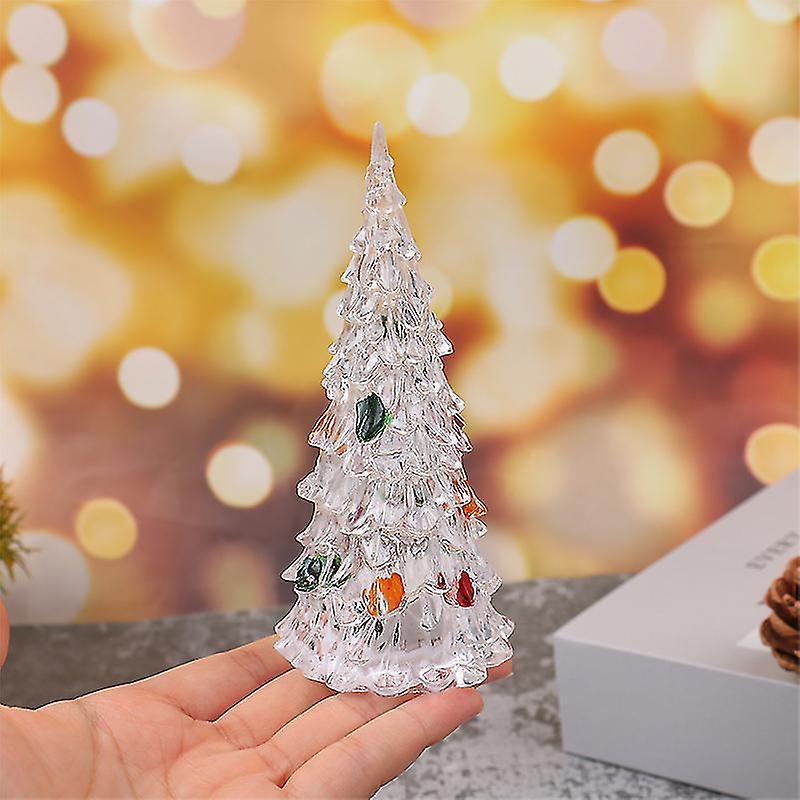 Mini Christmas Tree Led Light Ornament Dollhouse Christmas Tree Colorful Light