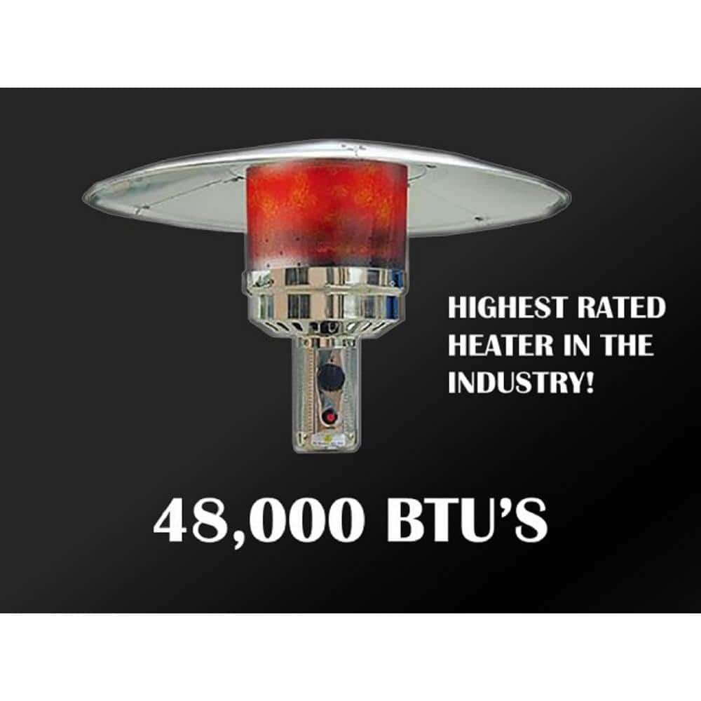 AZ Patio Heaters 48,000 BTU Stainless Steel Propane Patio Heater HLDS01-BST