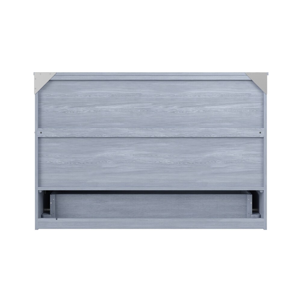 Northfield Queen Murphy Bed Chest in Driftwood