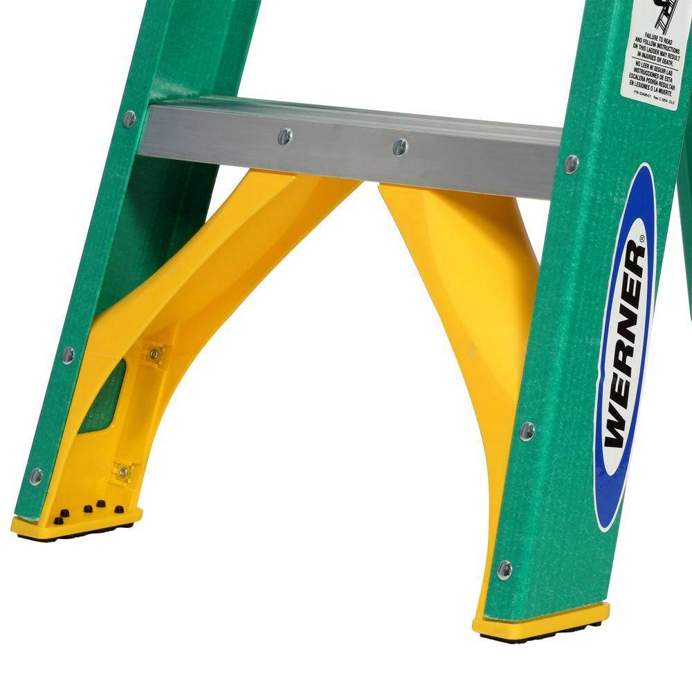 Werner 4 ft. Fiberglass Step Ladder with Yellow Top 225 lb. Load Capacity Type II Duty Rating 5904