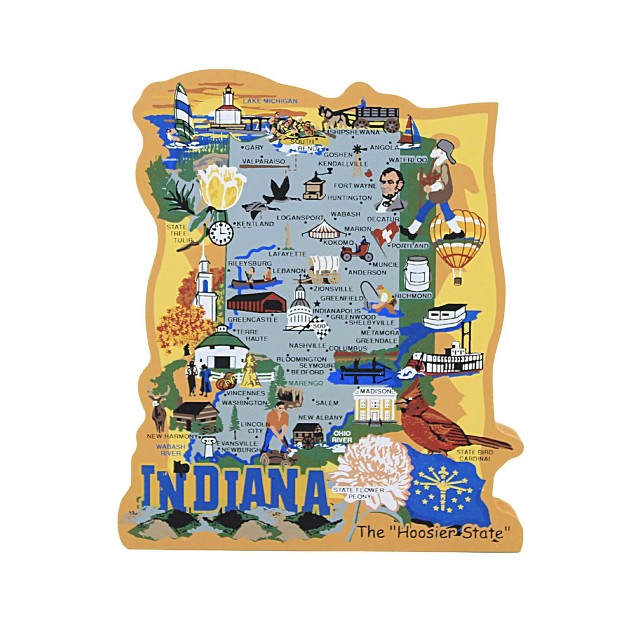 Cats Meow Village Indiana State Map 1 Cat x27 s Meow Accessory 5 00 Inches Souvenir Vacation Keepsake Ra662 Mdf medium density Fiberboard