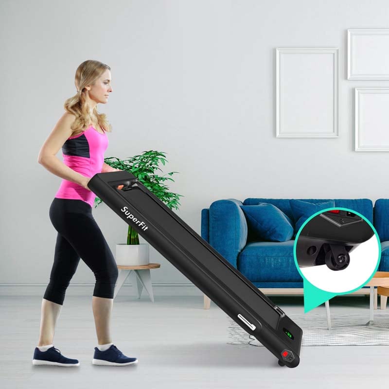 2 in 1 Folding Electric Treadmill for Home Gym, 2.25HP Under Desk Treadmill, Portable Walking Running Machine with Bluetooth Speaker