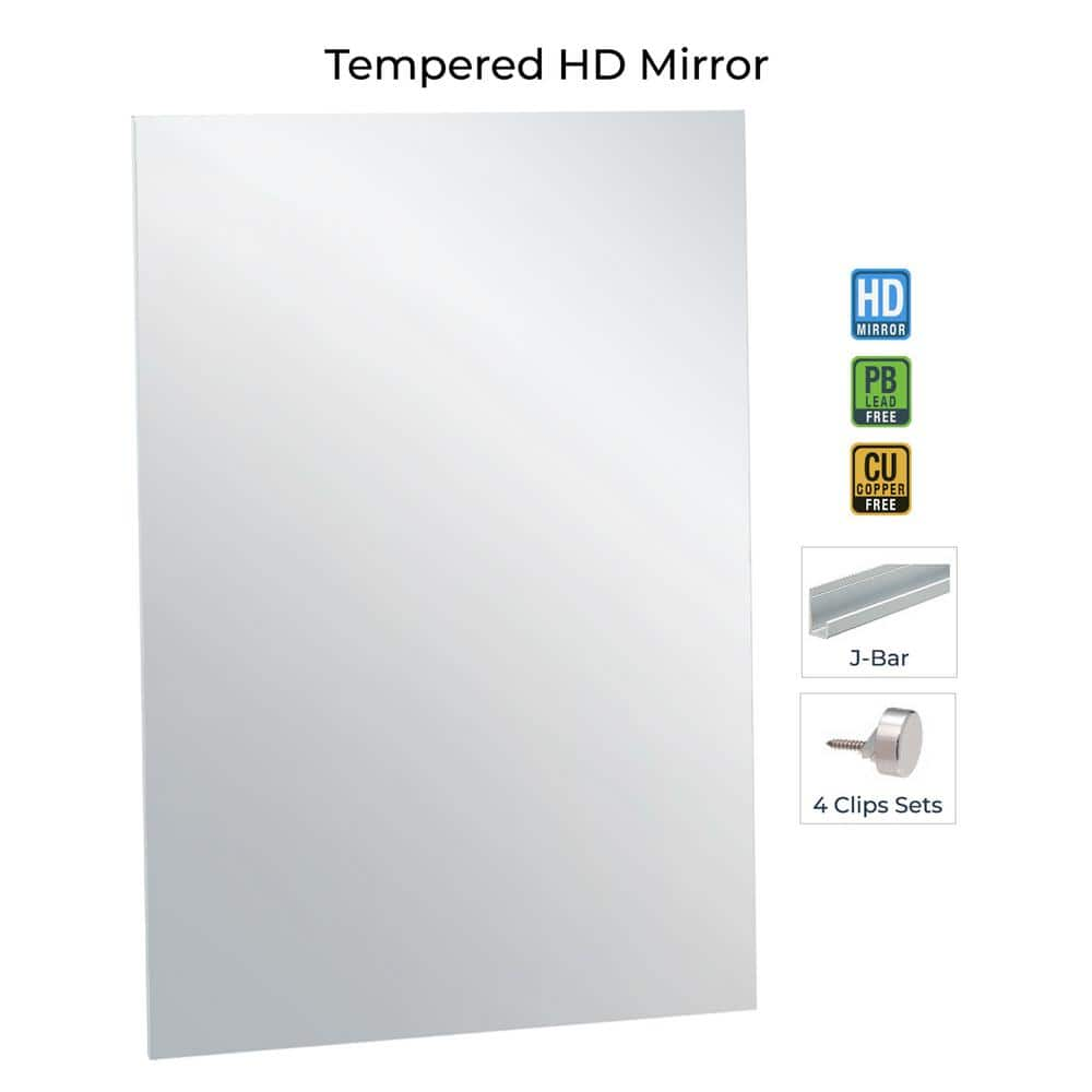 Fab Glass and Mirror HD Tempered Wall Mirror Kit For Gym And Dance Studio 48 X 72 Inches With Safety Backing GM48x72