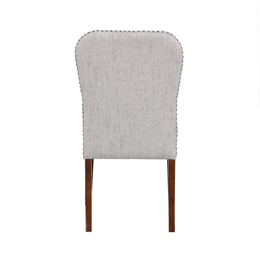 Sea Oat Dining Chair in Performance Fabric with Nail Heads   Set of 2