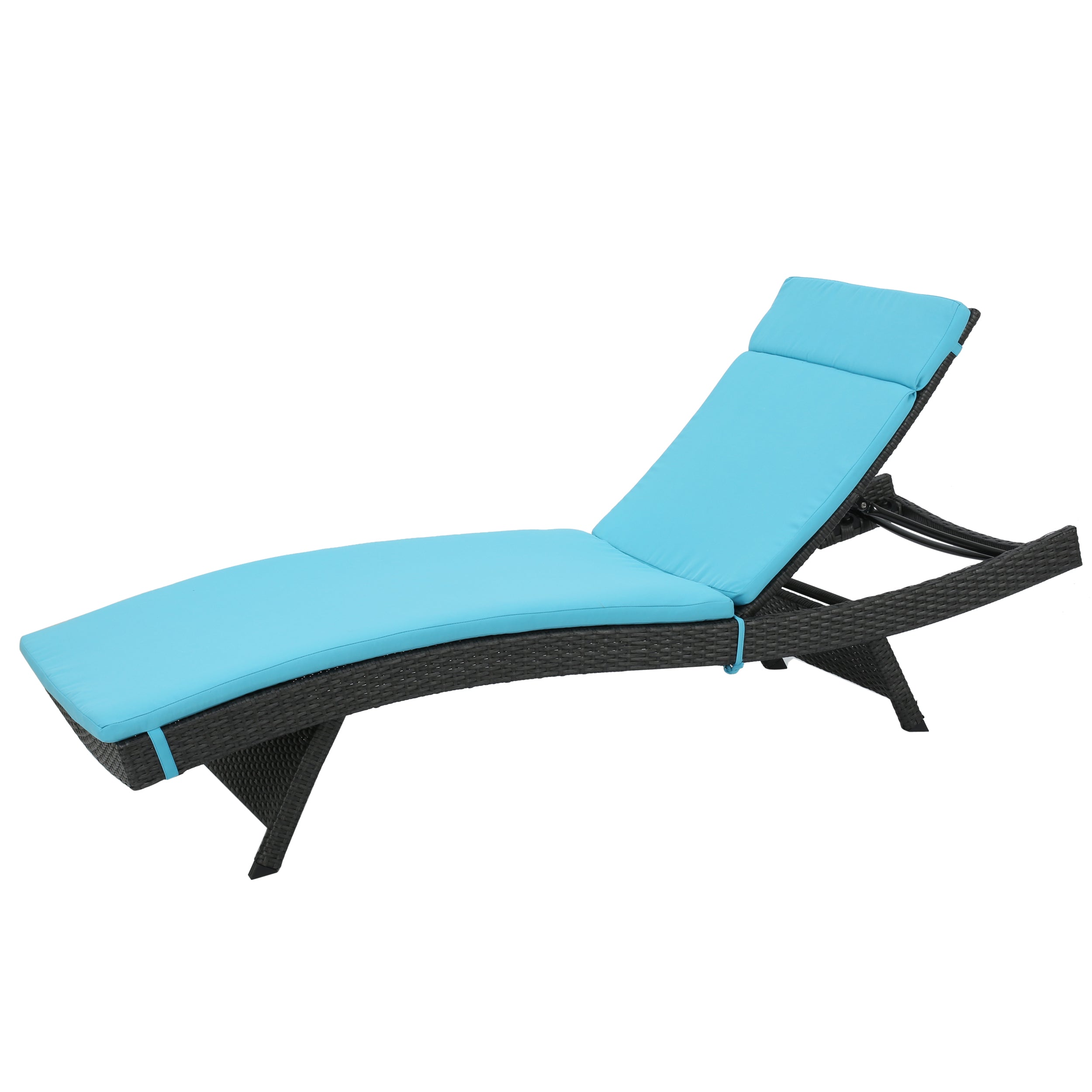 Nassau Outdoor Grey Wicker Adjustable Chaise Lounge with Cushion