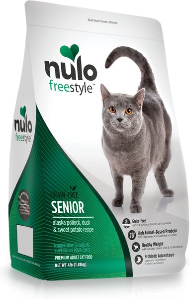 Nulo Freestyle Senior Alaska Pollock， Duck and Sweet Potato Recipe Grain-Free Dry Cat Food