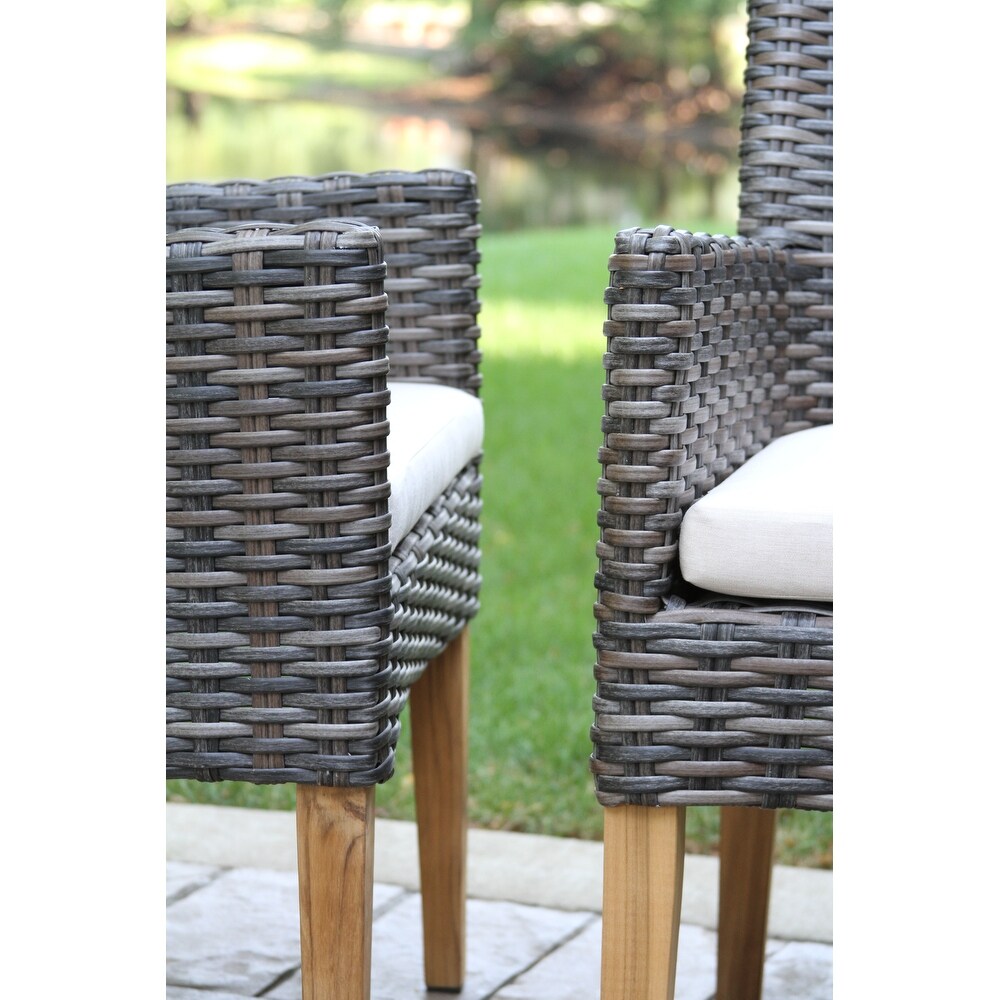 5 pc. Nadine Teak and Wicker Round Dining Set