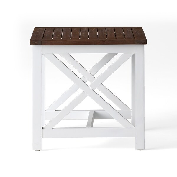 Side Table End Table with X Shaped Supports