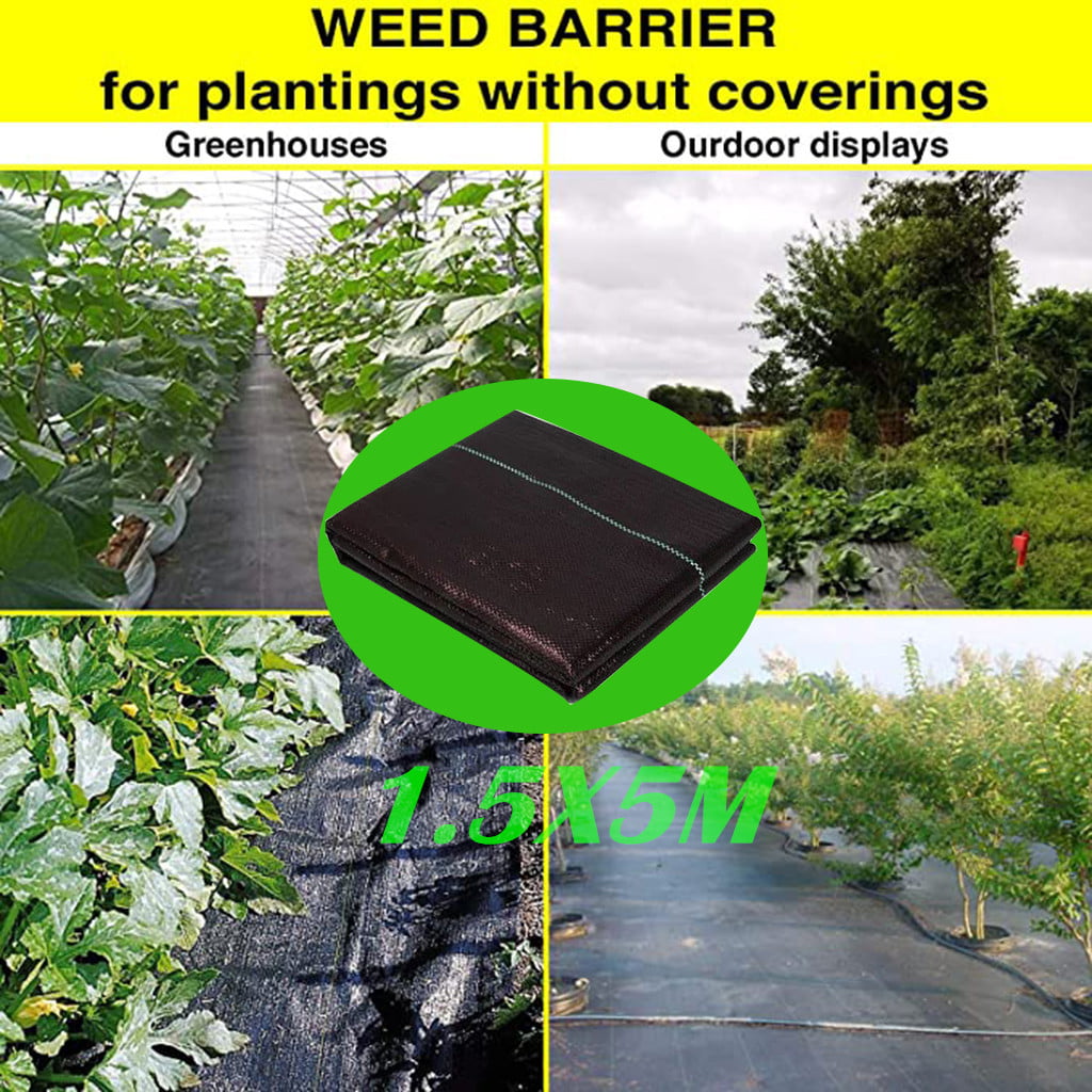 wendunide Weed Control Fabric - UV stabilized Black Heavy Duty Landscape Ground Cover Film Black