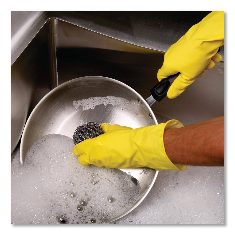 Boardwalk Steel Gray 2.5 in. Stainless Steel Scrub Pad Large Size (12-Pack) BWK50