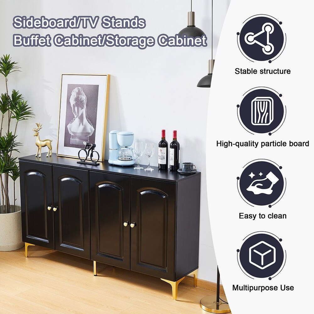 Black Sideboard Buffet Set Modern Sideboard Storage Cabinet   53.54\