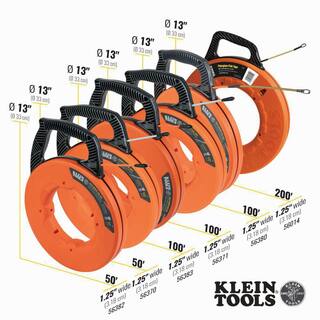 Klein Tools 100 ft. Non-Conductive Fiberglass Fish Tape (56371) 56371