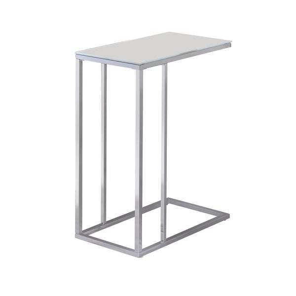 Glass Top Accent Table， Chrome And White