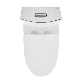 Swiss Madison St. Tropez 1-Piece 1.1 GPF1.6 GPF Dual Flush Elongated Toilet in Matte White Seat Included SM-1T254MW