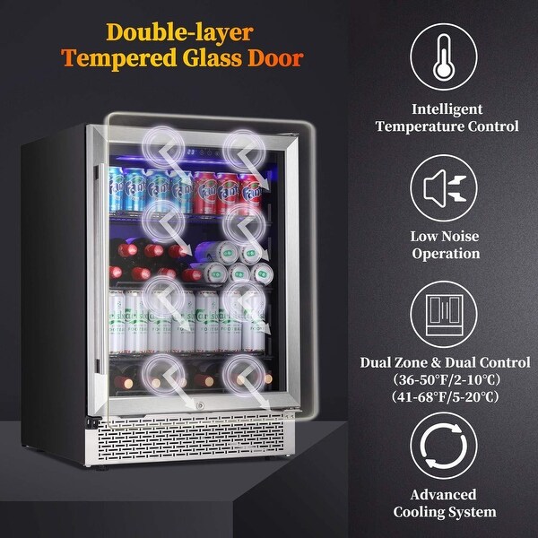 28 Bottle and 88 Can Single Zone Freestanding Wine Refrigerator