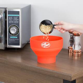 Chef Buddy 80 oz. Red Silicone Microwave Popcorn Popper Bowl W030090