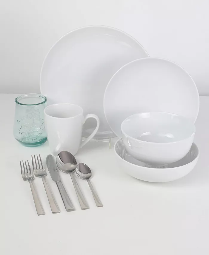 Euro Ceramica White Essential 16 Piece Dinnerware Set