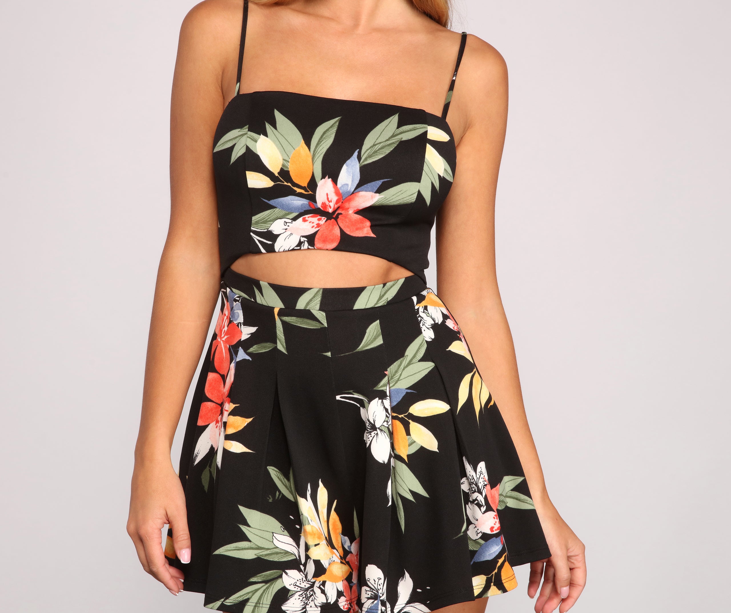 Embraced In Florals Cutout Romper