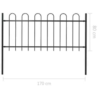 Afoxsos 66.9 in. L x 59.1 in. H Black Steel Garden Fence with Hoop Top HDDB2003