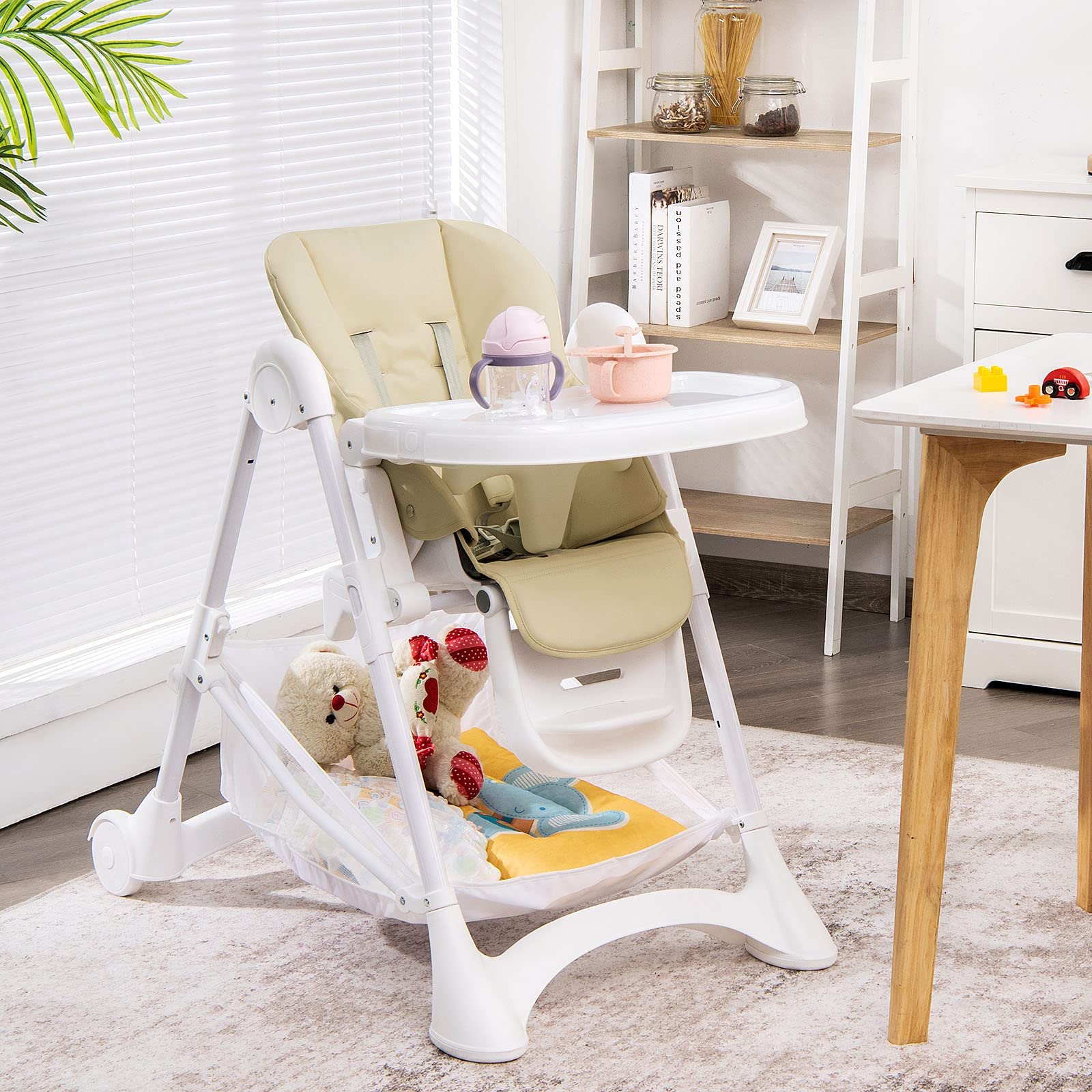 BABY JOY High Chair for Babies & Toddlers, Quick Folding Baby Highchair