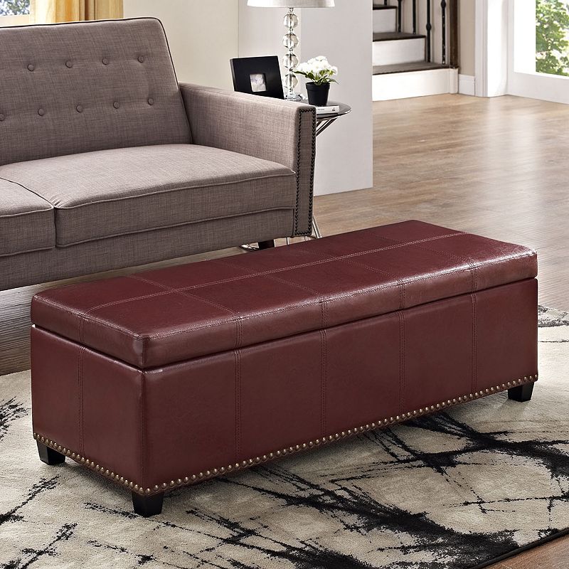 Simpli Home Kingsley Transitional Storage Ottoman