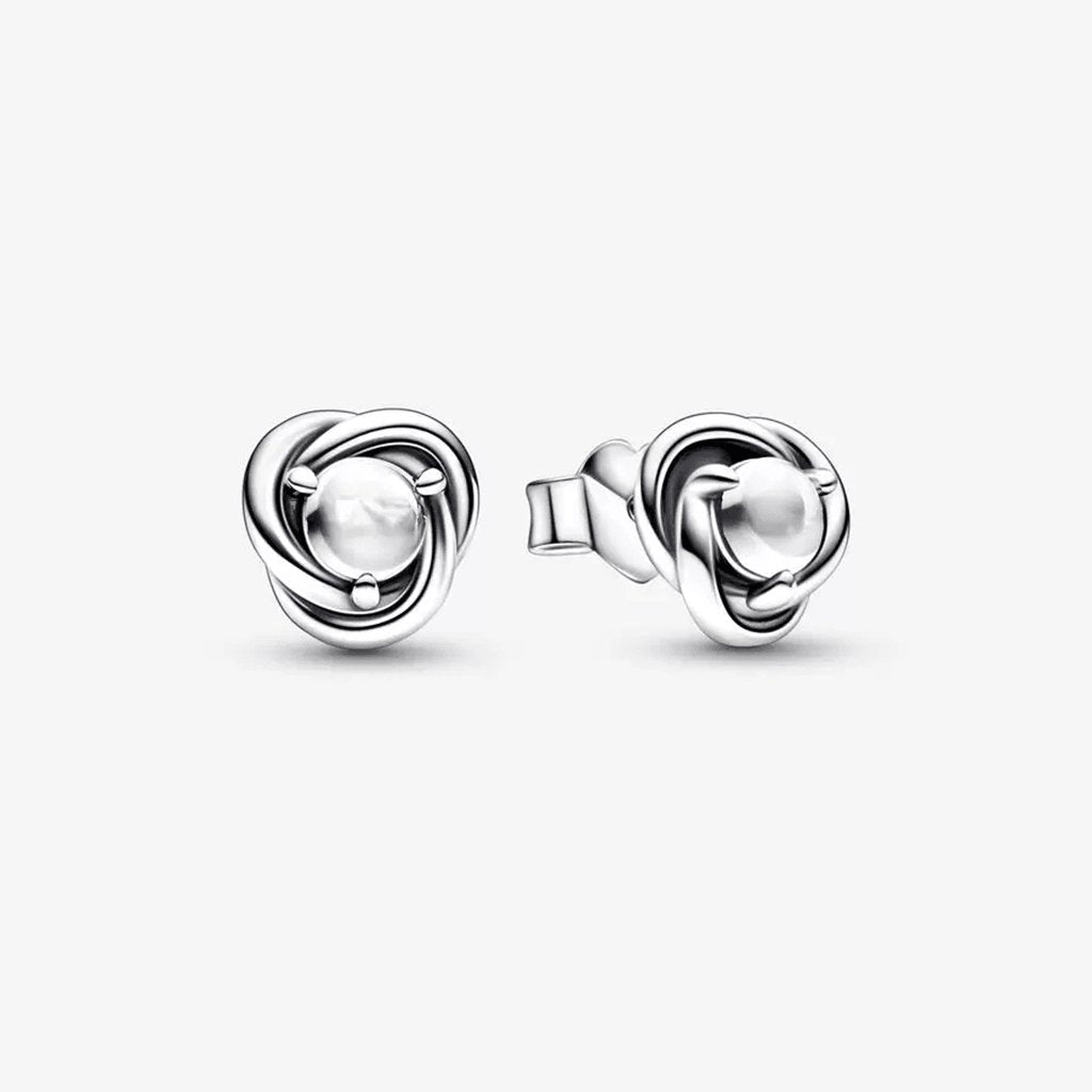 PANDORA  April Birthstone Eternity Circle Stud Earrings