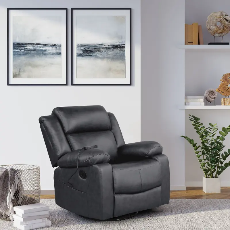 Diane Black Swivel Recliner