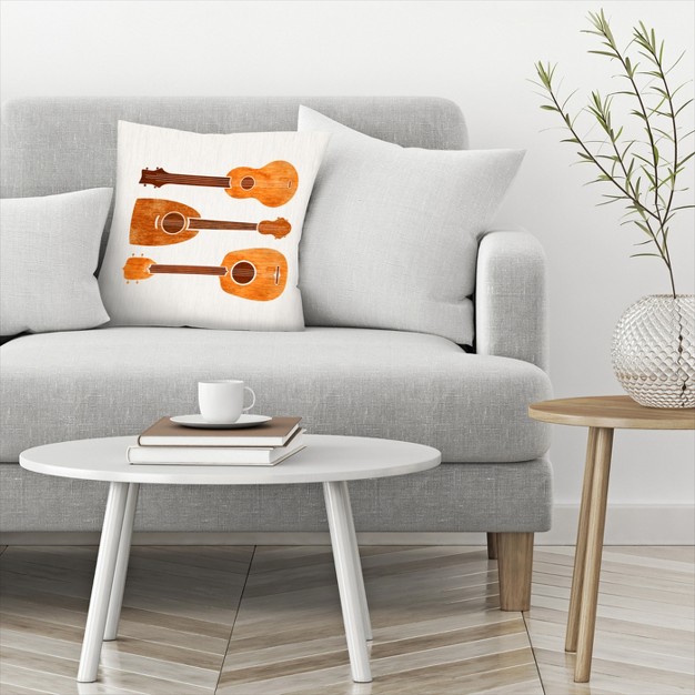 Hawaiian Ukuleles By Modern Tropical Throw Pillow Americanflat Mid Century