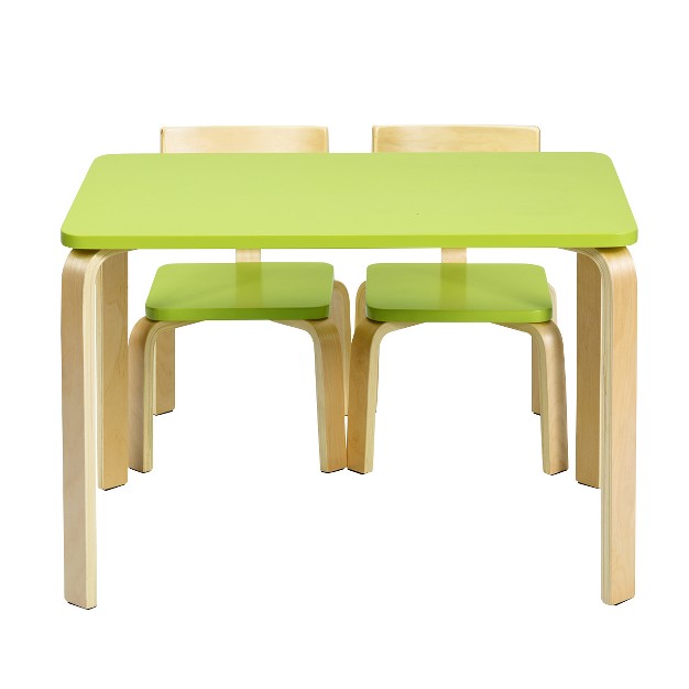 Onesstop 3 piece Kids Wooden Table Chairs Set Children Activity Desk amp Chair Furniture Pink green