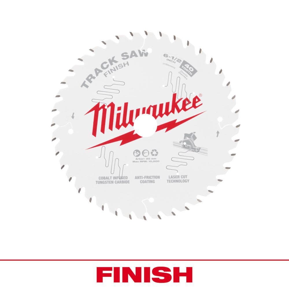 Milwaukee 6 1/2 40T Finish Track Saw Blade 48-40-0625 from Milwaukee