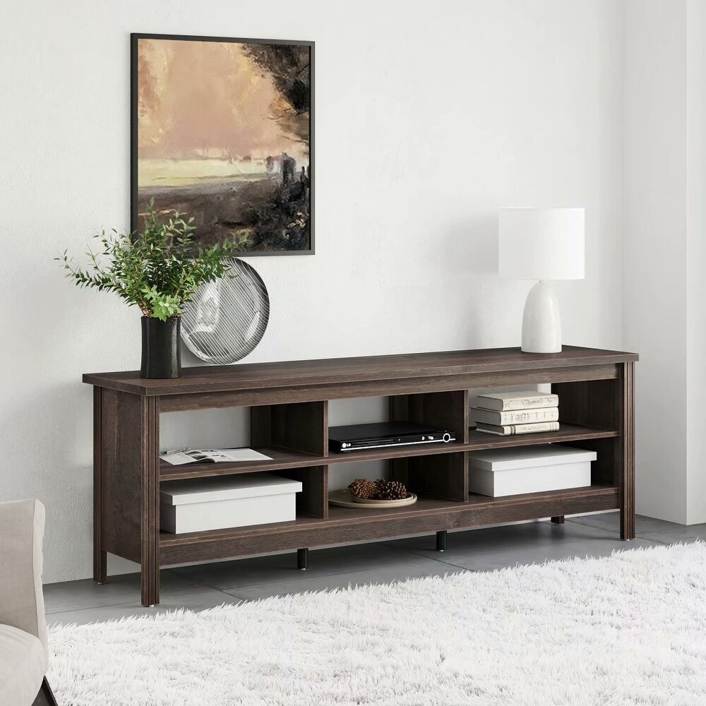 TV Stand for 75 Inch TV Console Table  Wood Entertainment Center