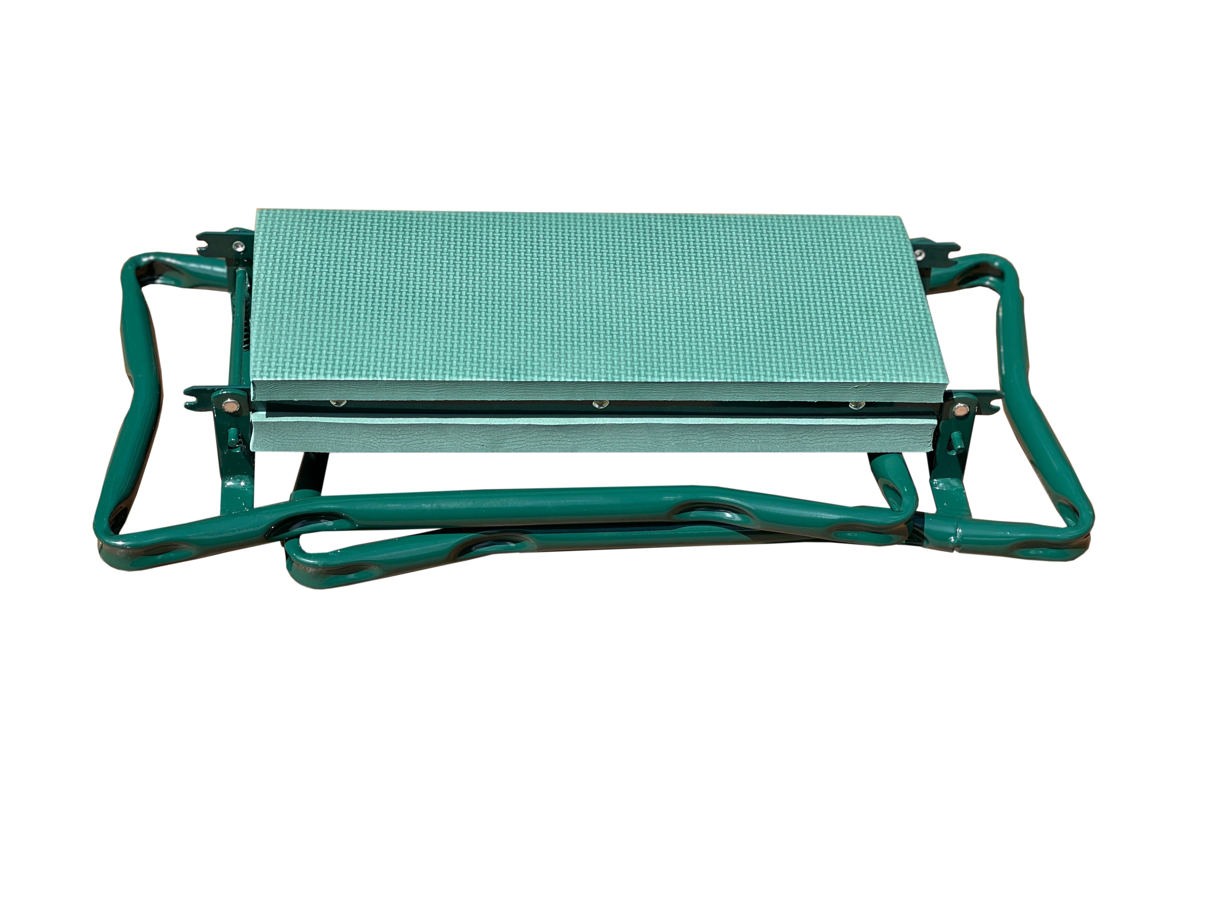 Juggernaut Storage Folding Garden Bench Stool with Kneeling Pad