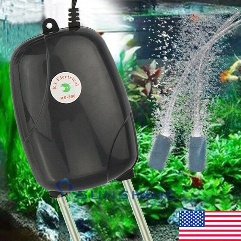 400 Gallon Silent Air Pump Aquarium Fish Tank Pond Pump Hydroponic Oxygen w/Tube