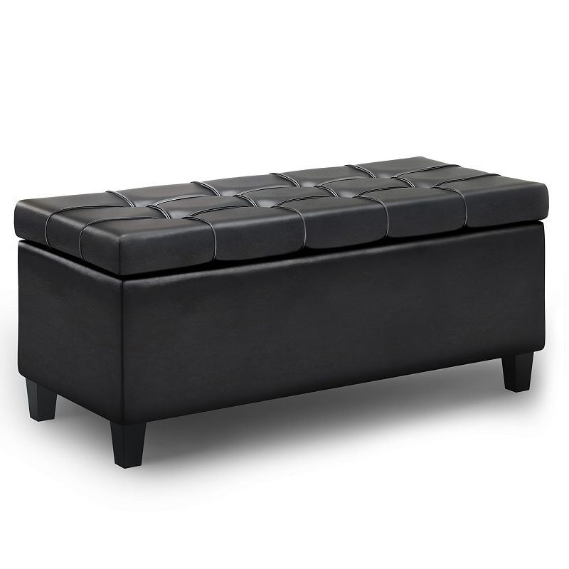 Simpli Home Harrison Rectangular Storage Ottoman