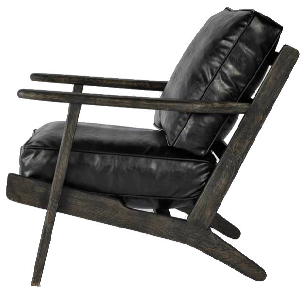 Coba Black Lounge Chair   Midcentury   Armchairs And Accent Chairs   by HomeCraftDecor  Houzz