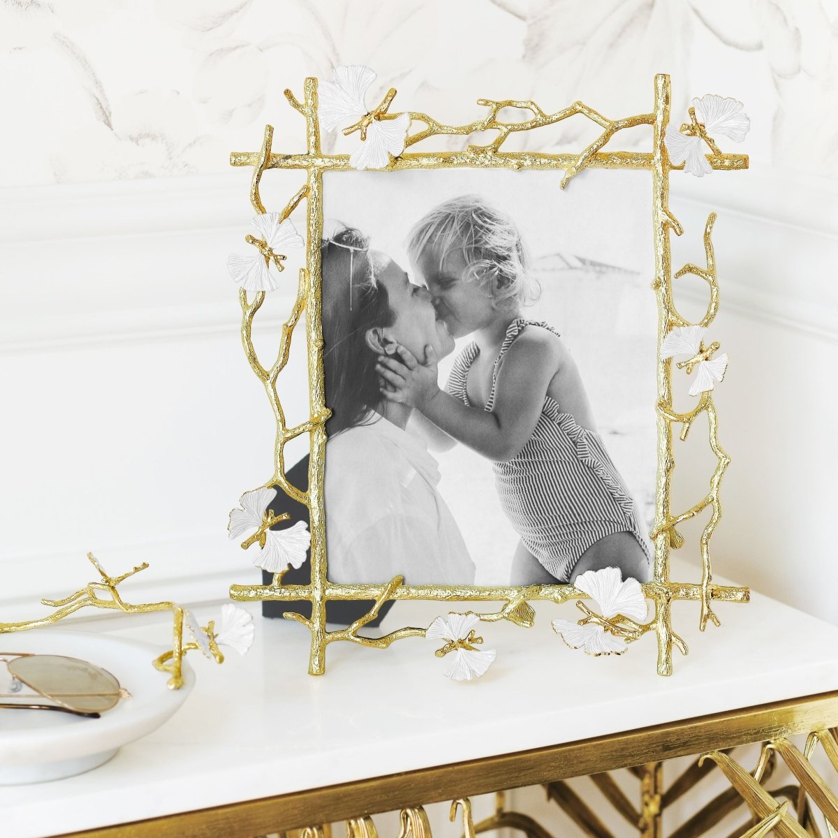 Butterfly Ginkgo Gold Frame