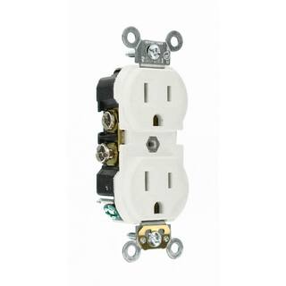 Leviton 15 Amp Commercial Grade Duplex Outlet White (10 Pack) M22-CBR15-WMP