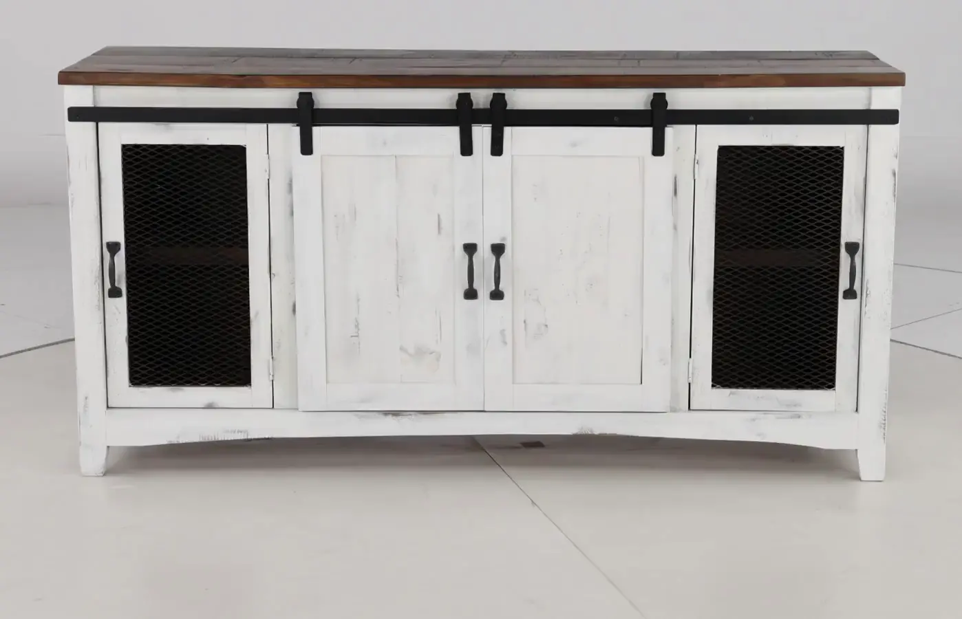 Pueblo Rustic White 68 TV Stand