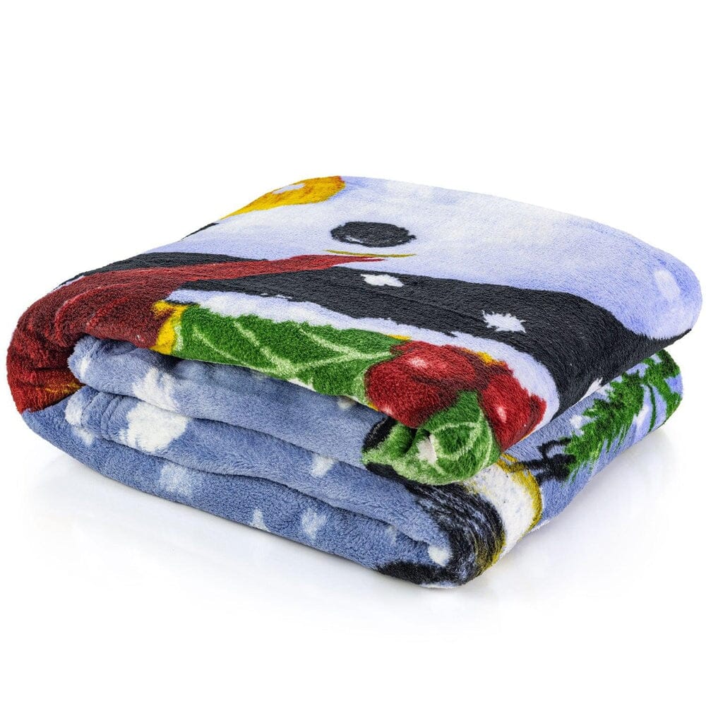 Snowman Super Soft Plush Fleece Throw Blanket