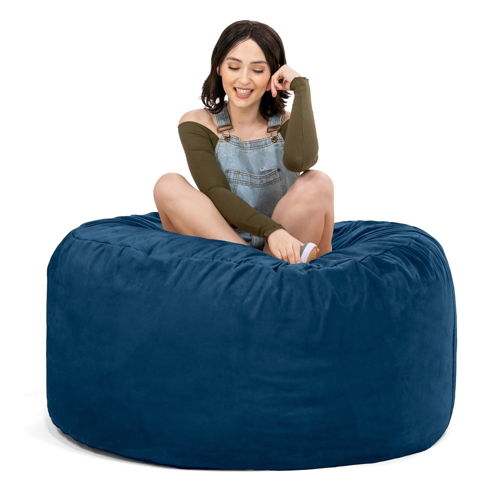 Jaxx 4 Foot Saxx Large Bean Bag Chair and Lounger for Teens and Adults   Microsuede