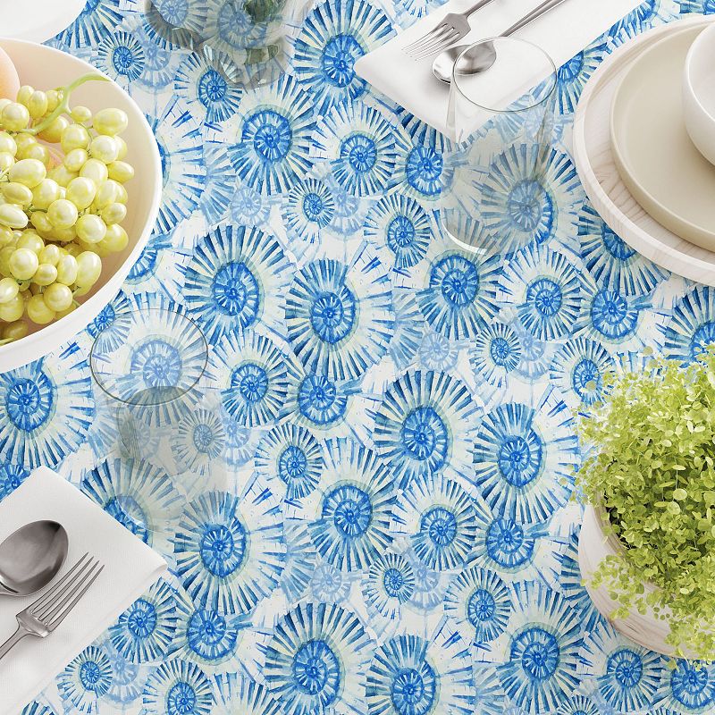 Square Tablecloth， 100% Polyester， 70x70， Coastal Watercolor Shells