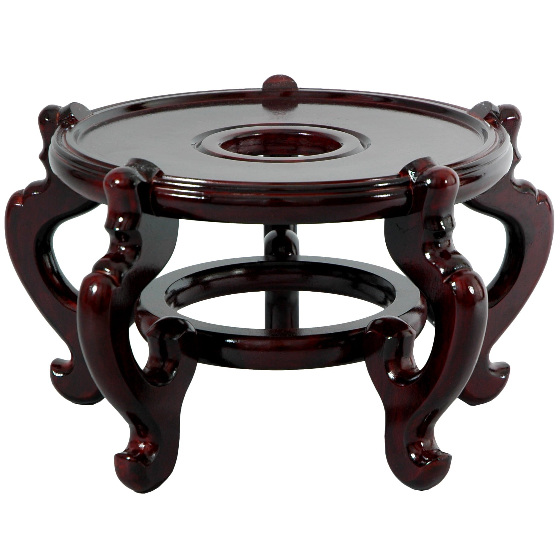 Chinese Rosewood 5 Leg Fishbowl Display Stand - Size 10.5 in. Base Diameter