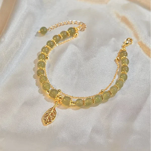 🔥  BUY 1 GET 1 FREE 💞--Lucky Wada Jade gold leaf bracelet