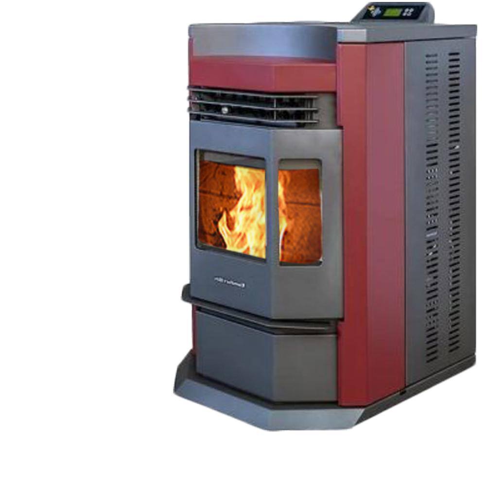 ComfortBilt 2800 sq. ft. EPA Certified Pellet Stove with 80 lbs. Hopper and Programmable Thermostat in Burgundy HP22N-BU