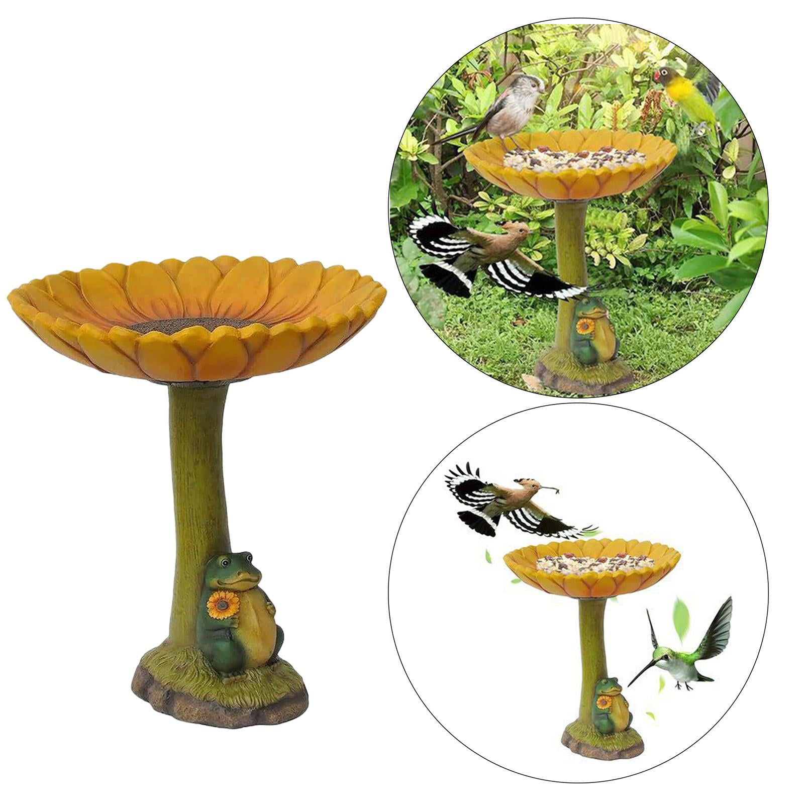 1pc Outdoor Garden Bird Bath Statue que Decor Birdfeeder Birdbath Cartoon frog