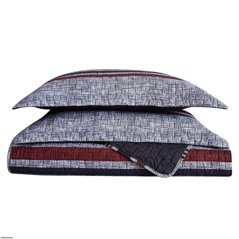 London Fog Warren Stripe Quilt and Sham Set