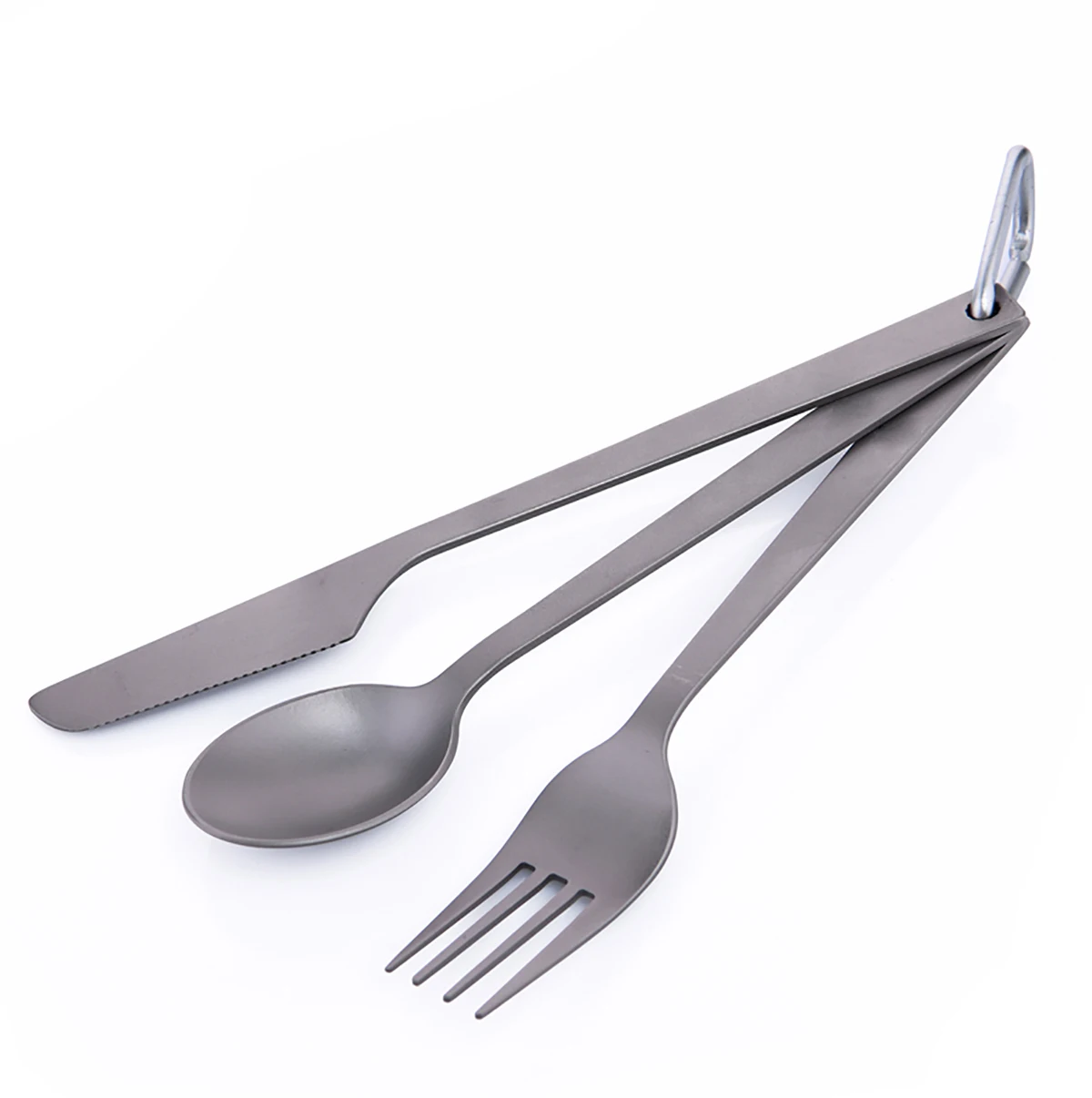 Camping Tableware with Titanium Housing Camping Cutlery  3 in 1 with Knife Spoon Fork for Pinic Travel Hiking