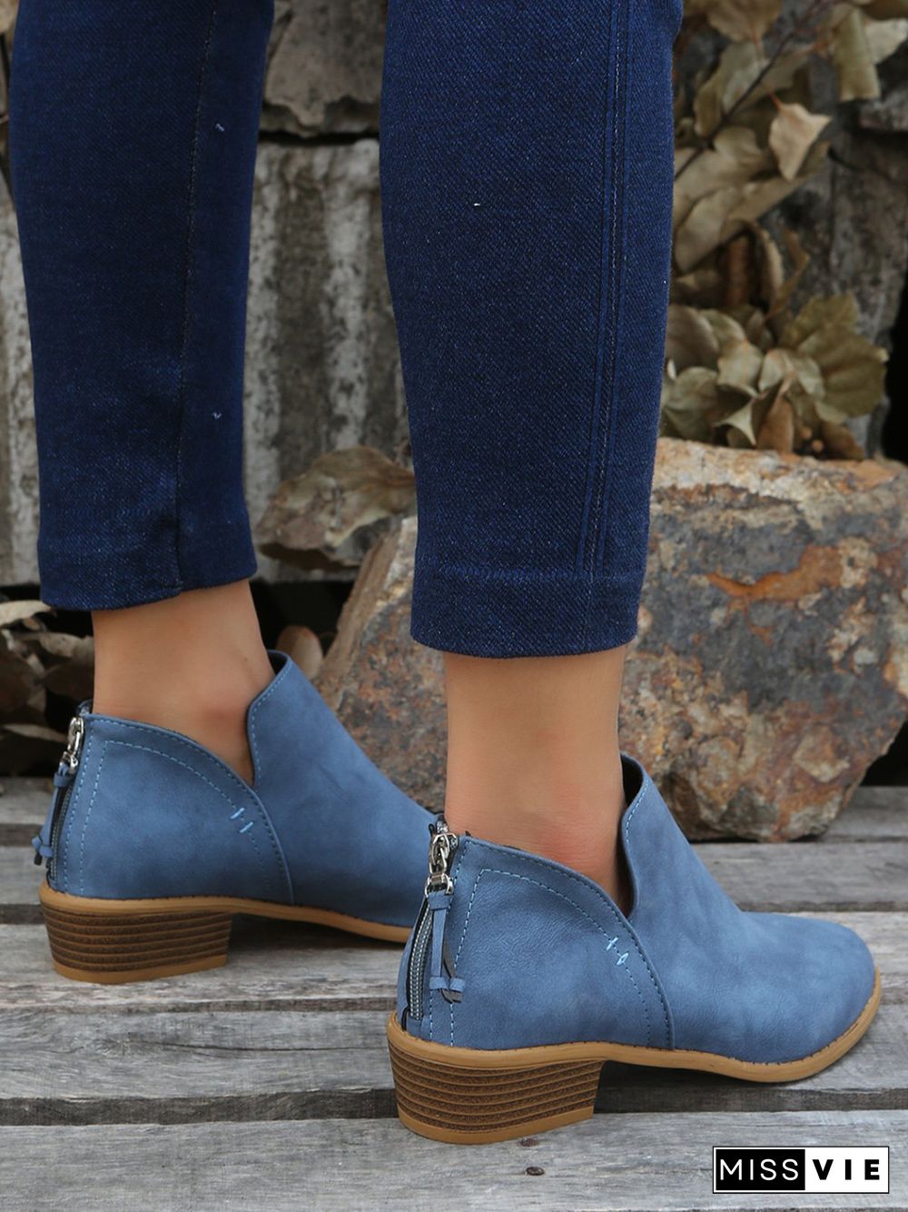 Simple Plain Chelsea Zip Ankle Boots