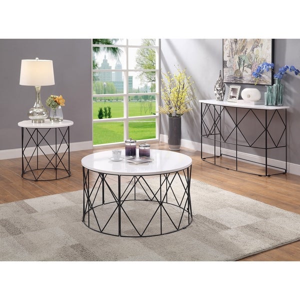 Furniture of America Brigid Modern Metal 47-inch Geometric Sofa Table